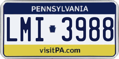 PA license plate LMI3988