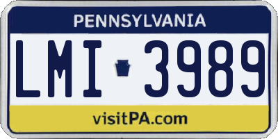 PA license plate LMI3989