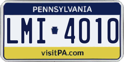 PA license plate LMI4010