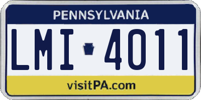 PA license plate LMI4011