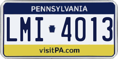 PA license plate LMI4013
