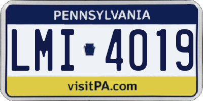 PA license plate LMI4019