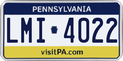 PA license plate LMI4022