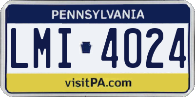 PA license plate LMI4024