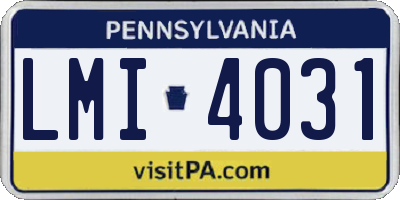 PA license plate LMI4031