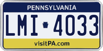 PA license plate LMI4033