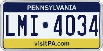 PA license plate LMI4034