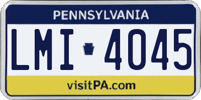 PA license plate LMI4045