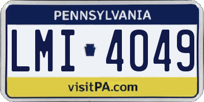 PA license plate LMI4049