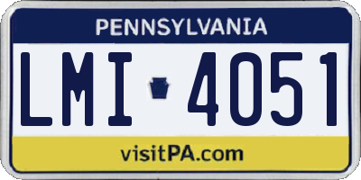 PA license plate LMI4051