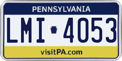 PA license plate LMI4053