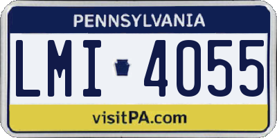 PA license plate LMI4055