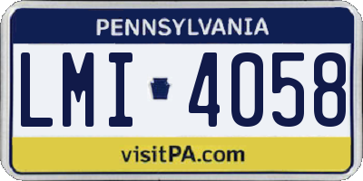 PA license plate LMI4058
