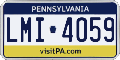 PA license plate LMI4059