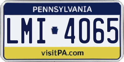 PA license plate LMI4065