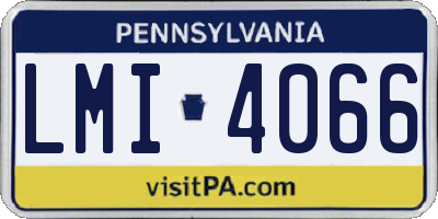 PA license plate LMI4066