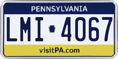 PA license plate LMI4067