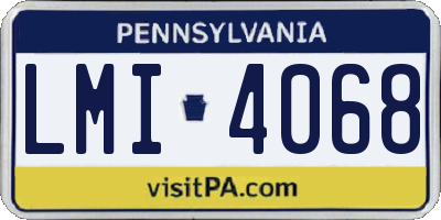 PA license plate LMI4068
