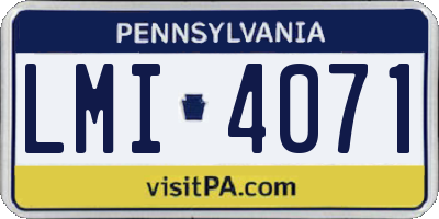 PA license plate LMI4071