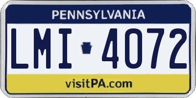 PA license plate LMI4072