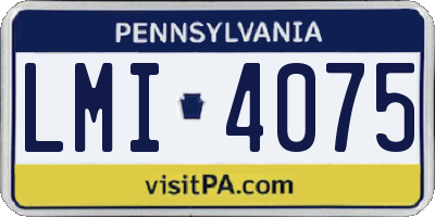 PA license plate LMI4075