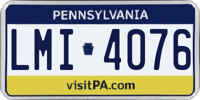 PA license plate LMI4076