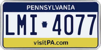 PA license plate LMI4077