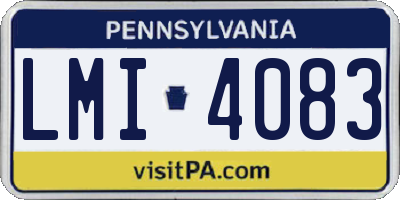 PA license plate LMI4083