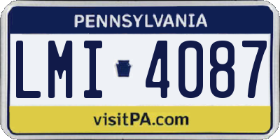 PA license plate LMI4087