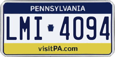 PA license plate LMI4094