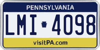 PA license plate LMI4098