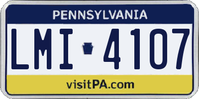 PA license plate LMI4107