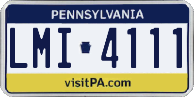 PA license plate LMI4111