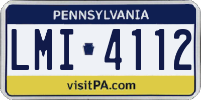 PA license plate LMI4112