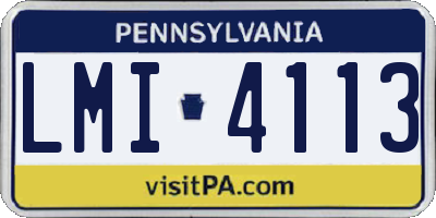 PA license plate LMI4113