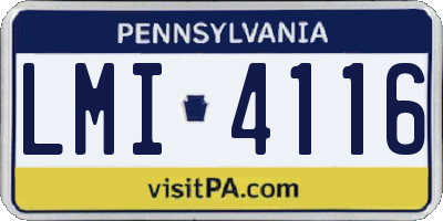 PA license plate LMI4116