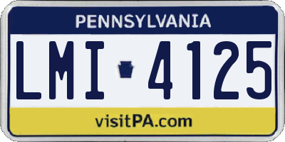 PA license plate LMI4125