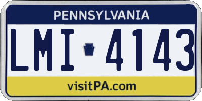 PA license plate LMI4143