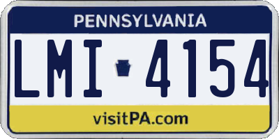 PA license plate LMI4154