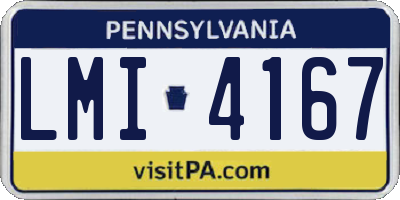 PA license plate LMI4167