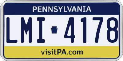 PA license plate LMI4178