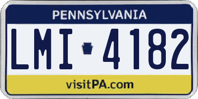 PA license plate LMI4182
