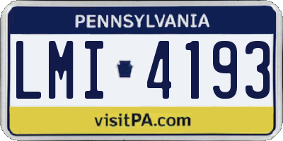 PA license plate LMI4193