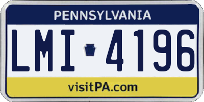 PA license plate LMI4196