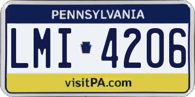 PA license plate LMI4206