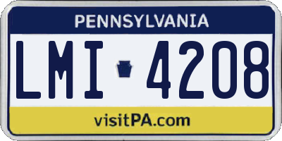 PA license plate LMI4208