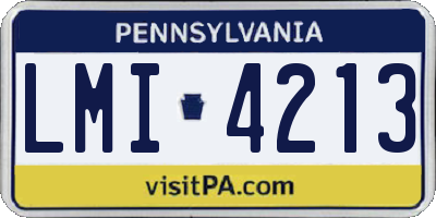 PA license plate LMI4213