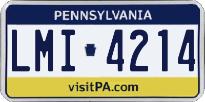 PA license plate LMI4214