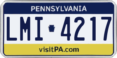 PA license plate LMI4217