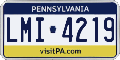 PA license plate LMI4219